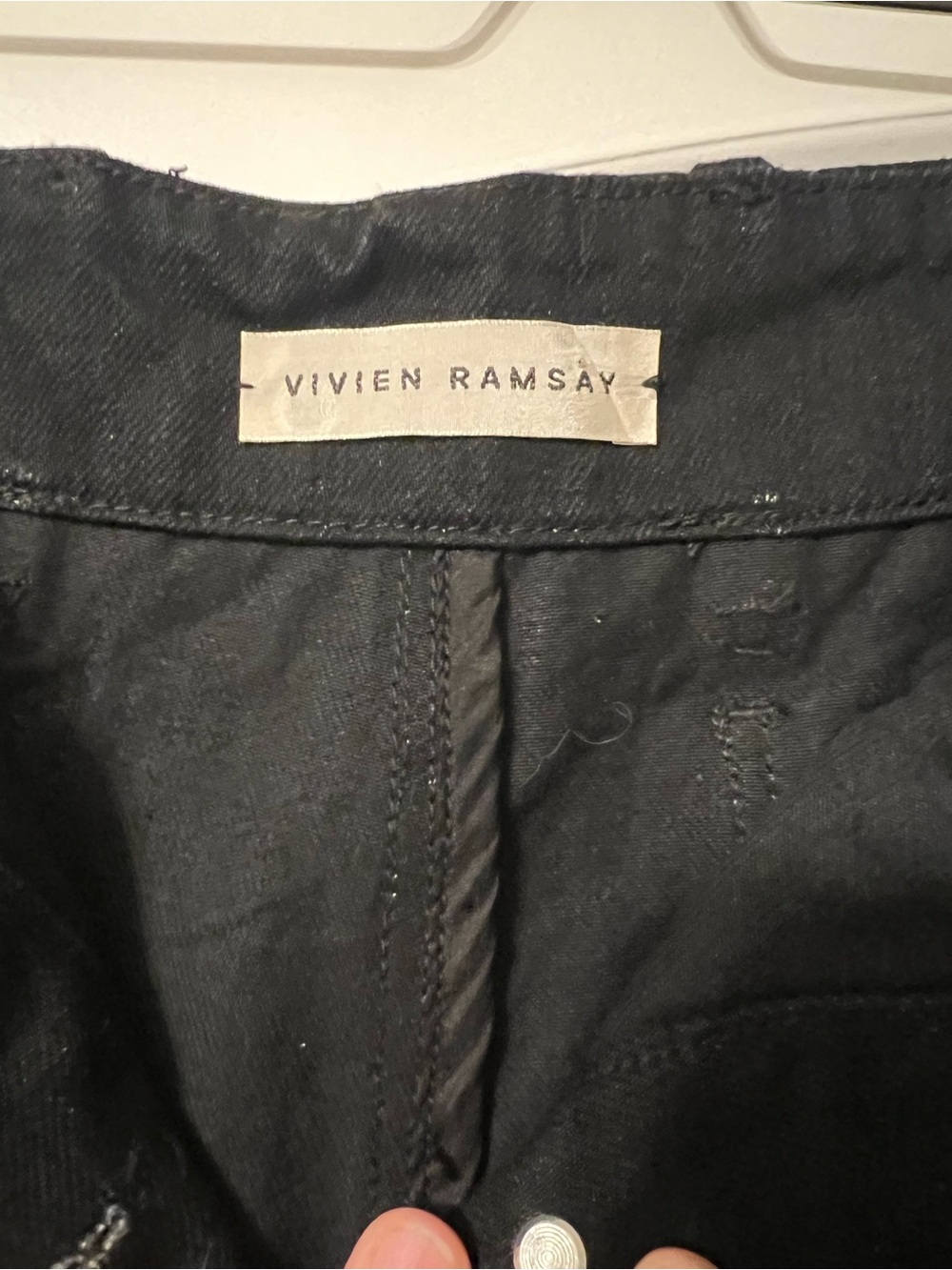 RARE Vivian Ramsay Black A-Line Button-Front Skirt - Picture 5 of 9